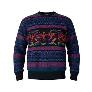 Vintage Meister Wool Blend Men’s Sweater 80’s XL Geometric Grandpacore Dadcore